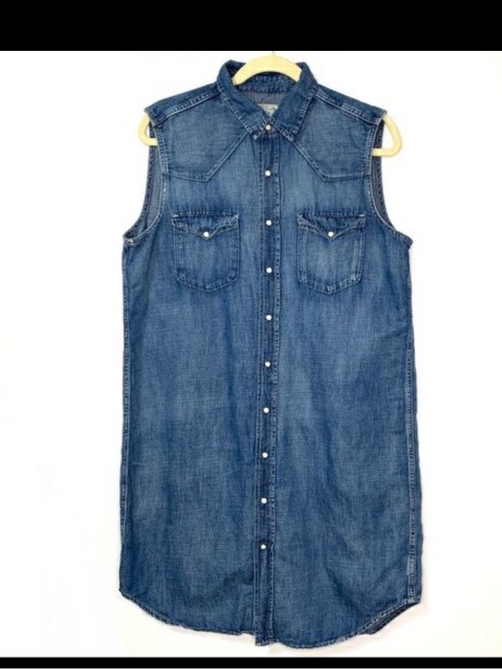 Polo by Ralph Lauren Sleeveless Western Denim Shirt Dress - Blue